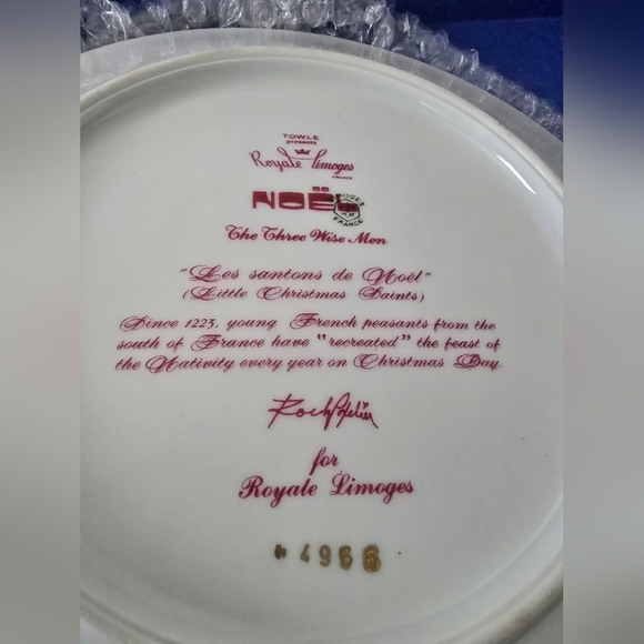 Limoges Colorful Decorative Plate with Nativity Scene 3 Wise MEN - Picture 2 of 4